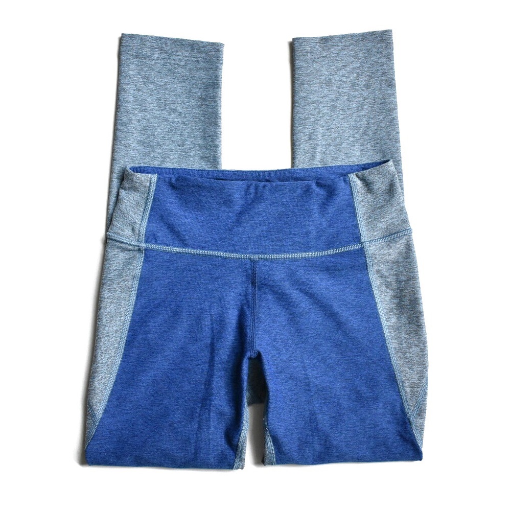 Outdoor Voices Blue 3/4 Two-Tone Warmup Leggings